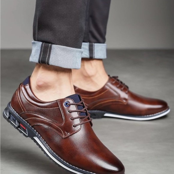 Men's Business casual Dress Shoes Comfortable Oxford Superior Flexural Leather - Picture 7 of 10